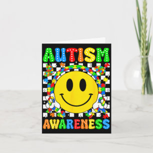 Autism awareness autism squad support smile face card