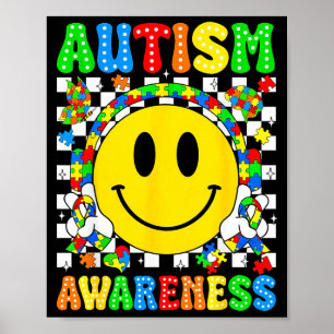 Autism awareness autism squad support smile face poster