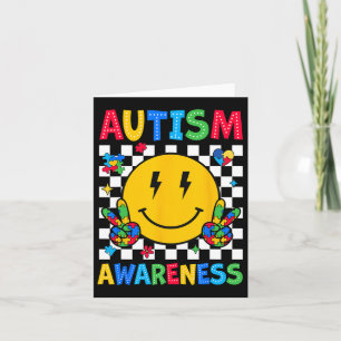 Autism Awareness Autism Squad Support Smile Face W Card