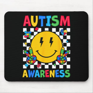 Autism Awareness Autism Squad Support Smile Face W Mouse Pad