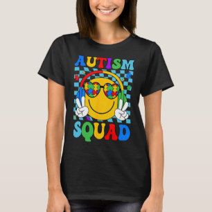 Autism Awareness Autism Squad Support Smile Face W T-Shirt