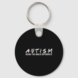 Autism Awareness Autism Squad Support Women Men, B Key Ring