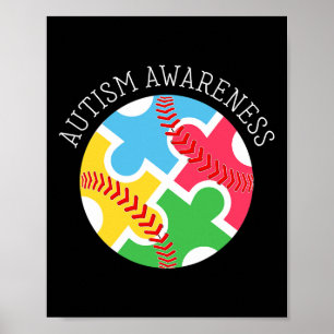Autism Awareness Autism Support Baseball Poster