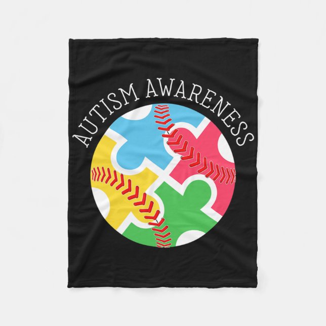 Autism Awareness Autism Support Sell  Fleece Blanket (Front)