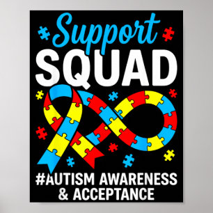 Autism Awareness Autism Support Squad Family Blue Poster