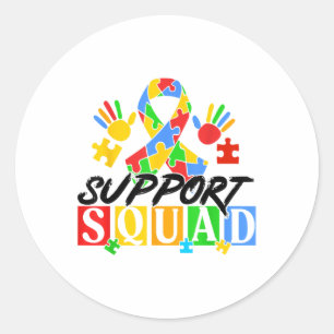 Autism Awareness Autism Support Squad Family  Classic Round Sticker