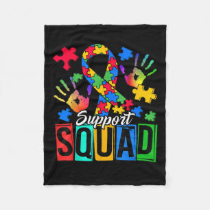 Autism Awareness Autism Support Squad Family Fleece Blanket