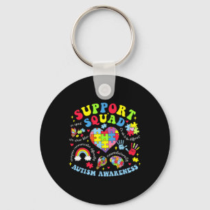 Autism Awareness Autism Support Squad Family Heart Key Ring