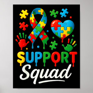 Autism Awareness Autism Support Squad Family Ice Poster