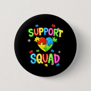 Autism Awareness Autism Suprt Squad Family Heart 6 Cm Round Badge