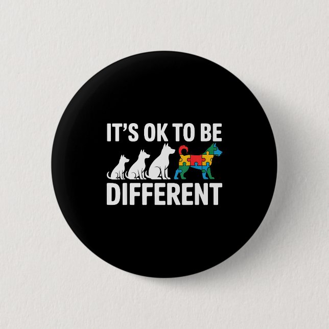 Autism awareness autistic  6 cm round badge (Front)