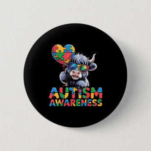 Autism awareness autistic 6 cm round badge