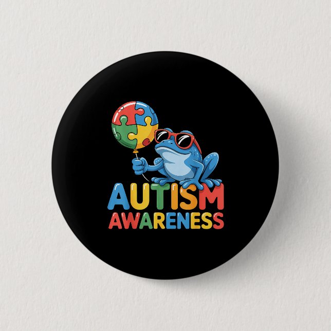 Autism awareness autistic  6 cm round badge (Front)