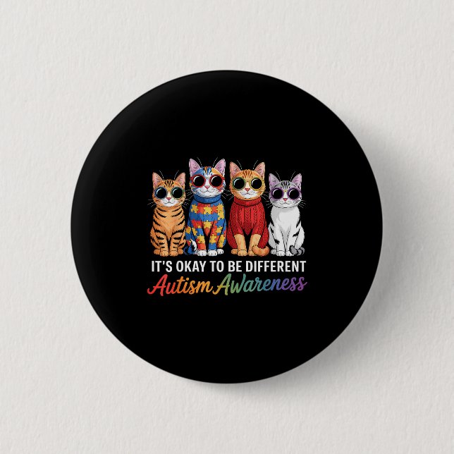 Autism awareness autistic  6 cm round badge (Front)