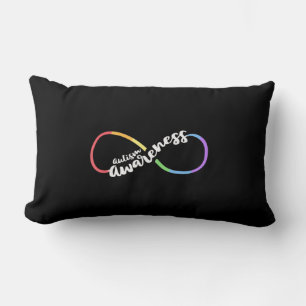 Autism Awareness Autistic Acceptance Rainbow Infin Lumbar Cushion