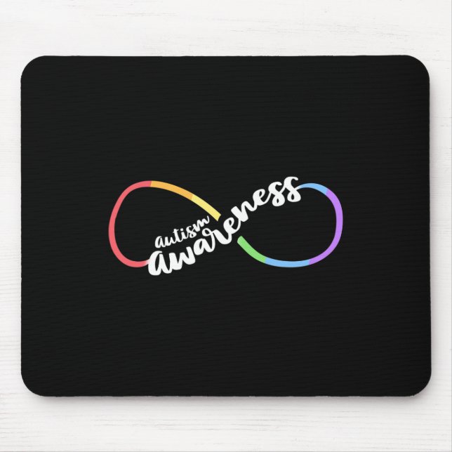 Autism Awareness Autistic Acceptance Rainbow Infin Mouse Pad (Front)