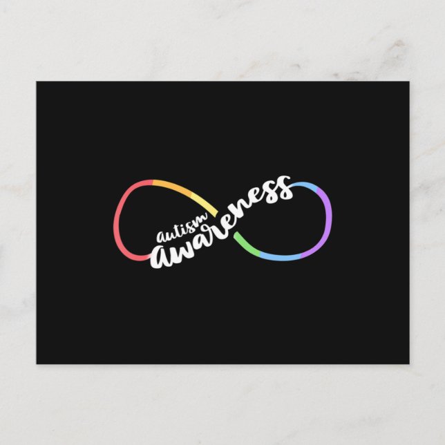 Autism Awareness Autistic Acceptance Rainbow Infin Postcard (Front)