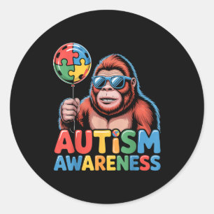Autism awareness autistic classic round sticker