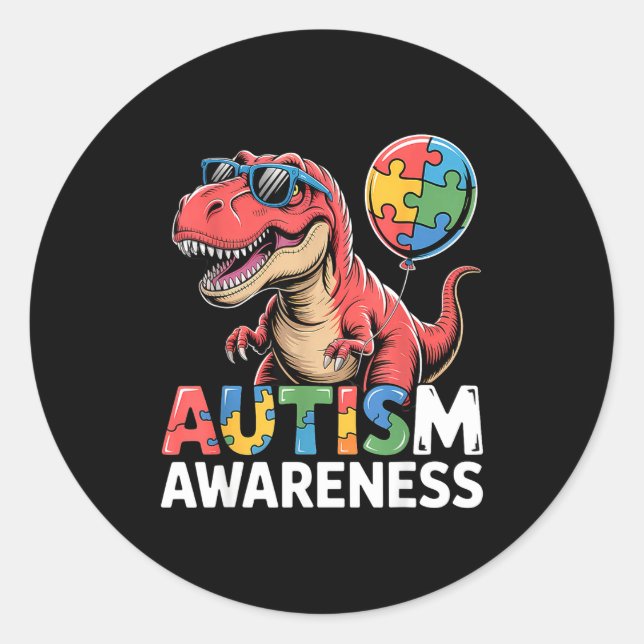 Autism awareness autistic  classic round sticker (Front)