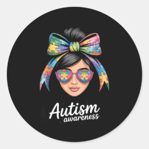 Autism awareness autistic classic round sticker
