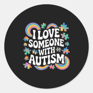 Autism awareness autistic classic round sticker