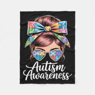 Autism awareness autistic fleece blanket