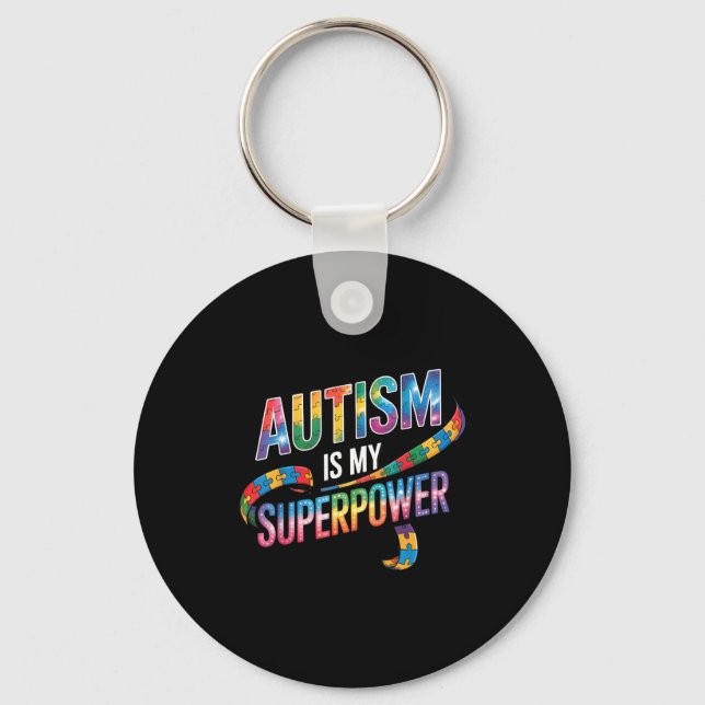 Autism awareness autistic  key ring (Front)