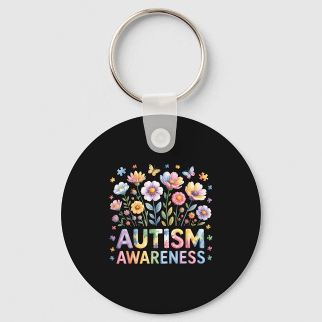Autism awareness autistic  key ring (Front)