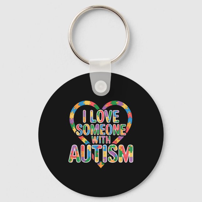 Autism awareness autistic  key ring (Front)