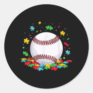 Autism Awareness Autistic Kids Boys Puzzle Pieces Classic Round Sticker