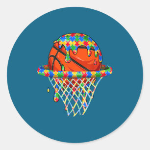 Autism awareness autistic kids boys puzzles drip classic round sticker