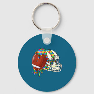 Autism awareness autistic kids boys puzzles drip key ring