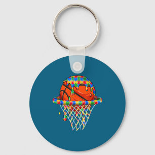 Autism awareness autistic kids boys puzzles drip key ring