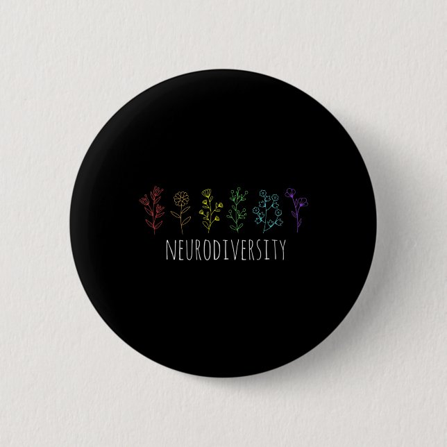 Autism Awareness Autistic Pride Rainbow Neurodiver 6 Cm Round Badge (Front)