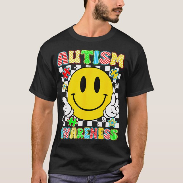 Autism Awareness Autistic Puzzle Accept T-Shirt (Front)