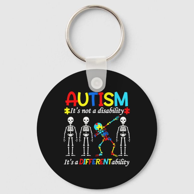 Autism Awareness Autists Support Autist Autistic A Key Ring (Front)