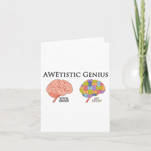 Autism Awareness Awetistic Genius Kids Boys Girls Card