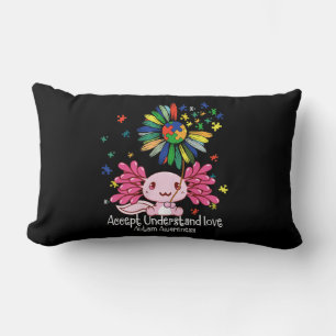 Autism awareness , axolotl lovers T-Shirt134 Lumbar Cushion