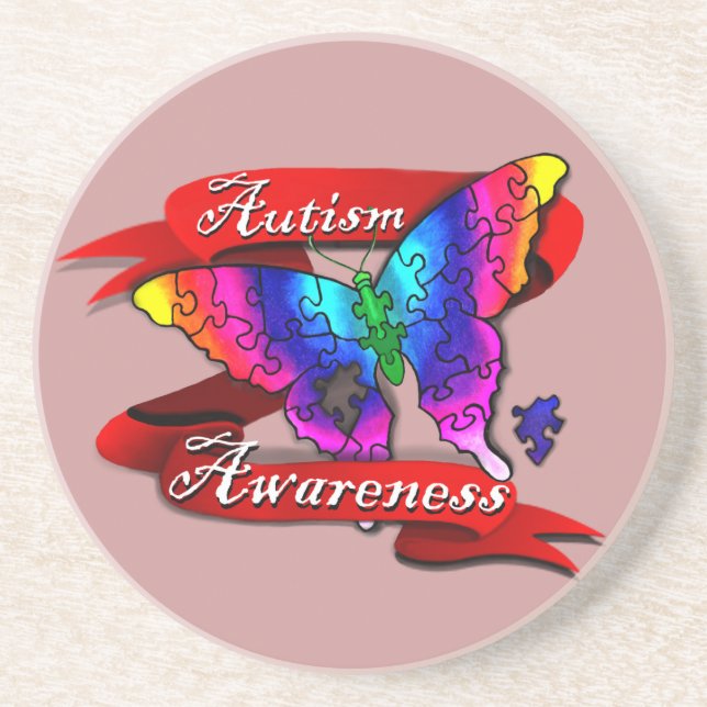 Autism Awareness Banner Coaster (Front)