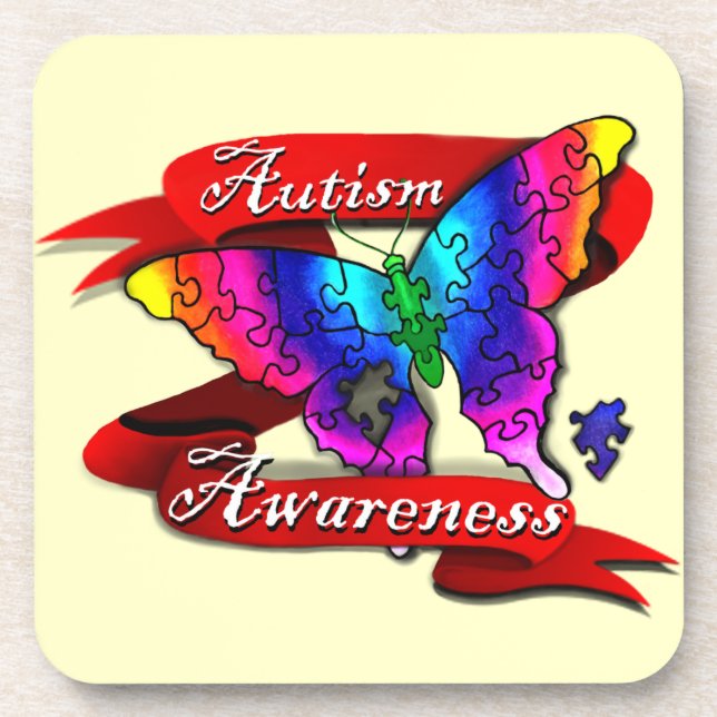 Autism Awareness Banner Coaster (Front)