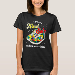 Autism Awareness  Be A Kind Sole Puzzle Pieces T-Shirt