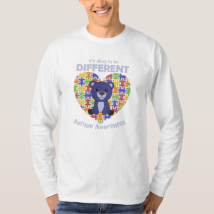 Autism Awareness Be Different Blue Bear Kids T-Shirt
