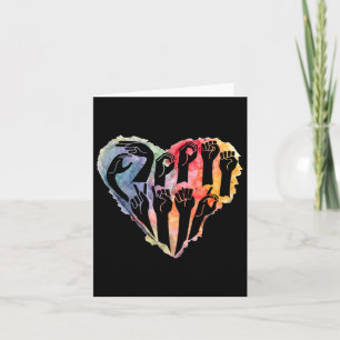 Autism Awareness Be Kind Asl Heart Anti Bullying Card