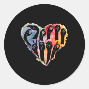 Autism Awareness Be Kind ASL Heart Anti Bullying Classic Round Sticker