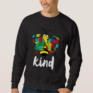 Autism Awareness  Be Kind Bee Aspergers Puzzle Pie Sweatshirt