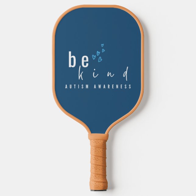 autism awareness be kind blue hearts modern  pickleball paddle (Front)