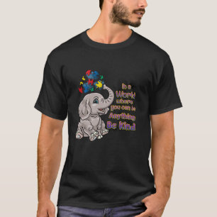 Autism Awareness Be Kind Elephant Puzzle Teacher M T-Shirt