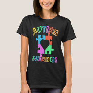 Autism Awareness Be Kind Heart Puzzle of Life Posi T-Shirt