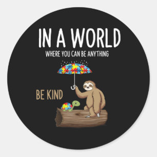 Autism Awareness Be Kind Special Education Teacher Classic Round Sticker