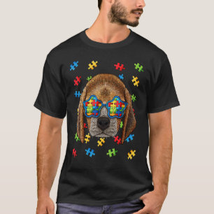 Autism Awareness Beagle Puzzle Sunglasses Autistic T-Shirt